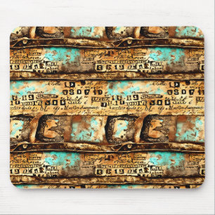 Tapis De Souris Ephémère vintage Collage de vieux billets