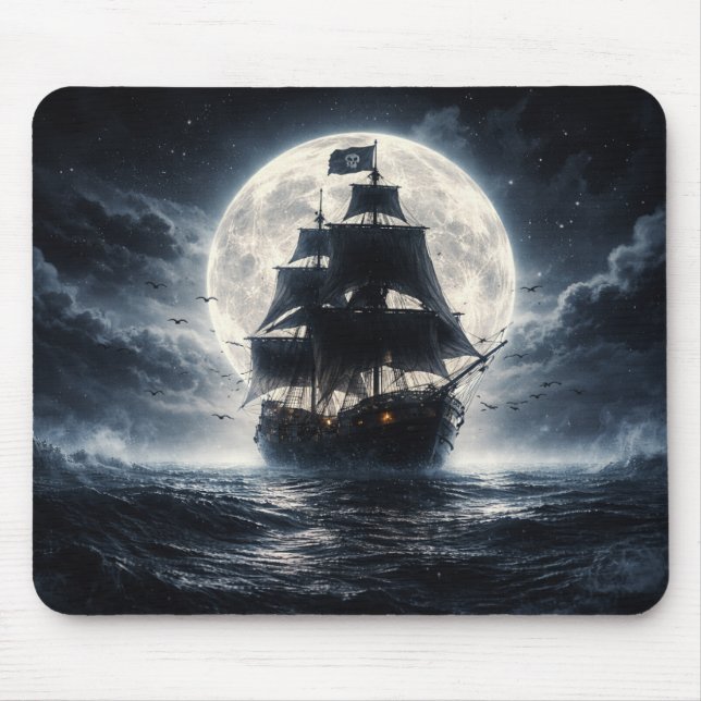 Tapis De Souris Epic Pirate Ship Moon Mouse Pad – Dark Ocean Pirat (Devant)