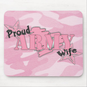 Tapis De Souris Épouse fière Mousepad d'armée