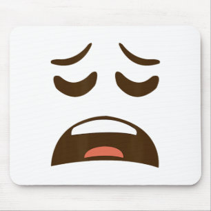 Tapis De Souris Epuisé Fatigué Visage Emoticon Costume Easy Hallow