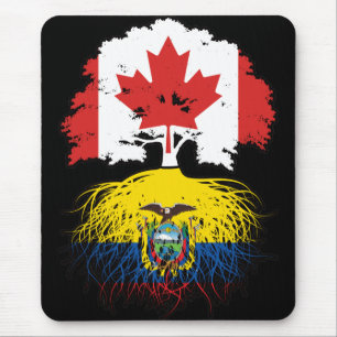 Tapis De Souris Equateur Drapeau canadien équatorien des racines d
