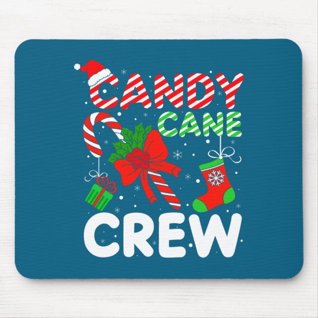 Tapis De Souris Équipe Canne à Sucre Noël Drôle Xmas Famille Corre (Devant)