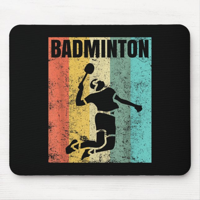 Tapis De Souris Équipe d'amour de badminton Joueur Entraîneur  (Devant)