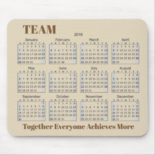 Tapis De Souris ÉQUIPE de 2018 calendriers