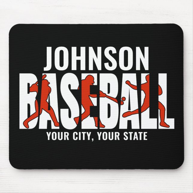 Tapis De Souris Équipe de baseball AJOUTER NOM Champion Joueur de  (Devant)