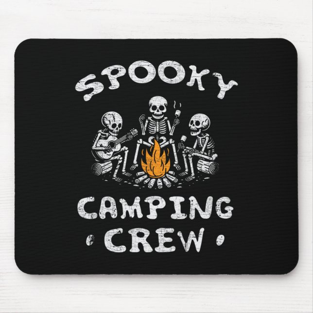 Tapis De Souris Équipe de camping éffrayante Halloween Camping Ske (Devant)