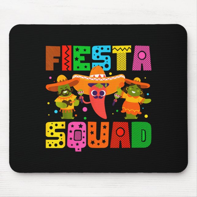 Tapis De Souris Équipe de fiesta cinco de mayo drôle cactus sombre (Devant)