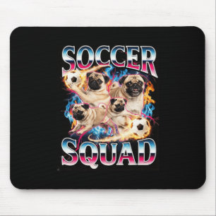 Tapis De Souris Équipe de foot drôle rétro chien mème cool Brainro