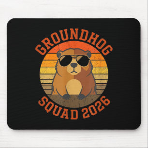 Tapis De Souris Équipe de marmotte drôle 2026 - Tissu de jour heur