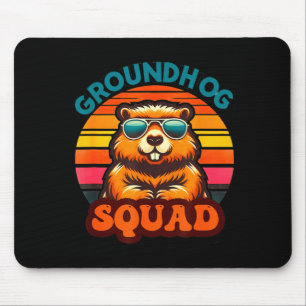 Tapis De Souris Équipe de marmotte drôle Bonne fête de la marmotte