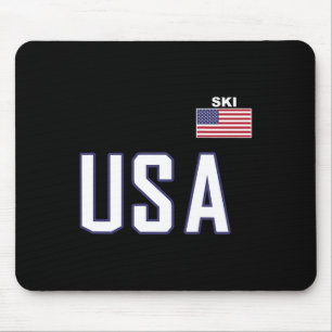 Tapis De Souris Équipe de ski du drapeau américain Équipement de s