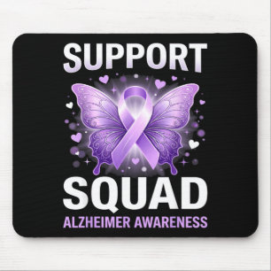 Tapis De Souris Équipe de soutien du papillon ruban violet alzheim