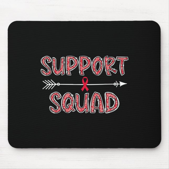 Tapis De Souris équipe de soutien rouge sensibilisation au cancer  (Devant)