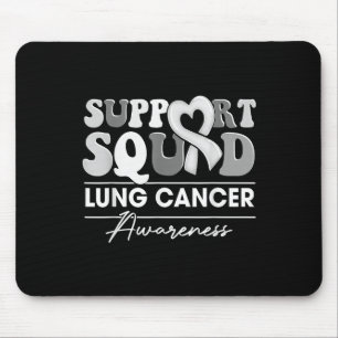 Tapis De Souris Équipe de soutien super White Ribbon Lung Cancer A