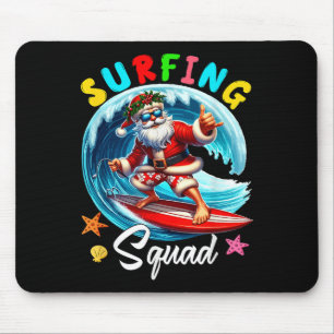 Tapis De Souris Équipe De Surf Noël En Juillet Père Noël Hawaiian 