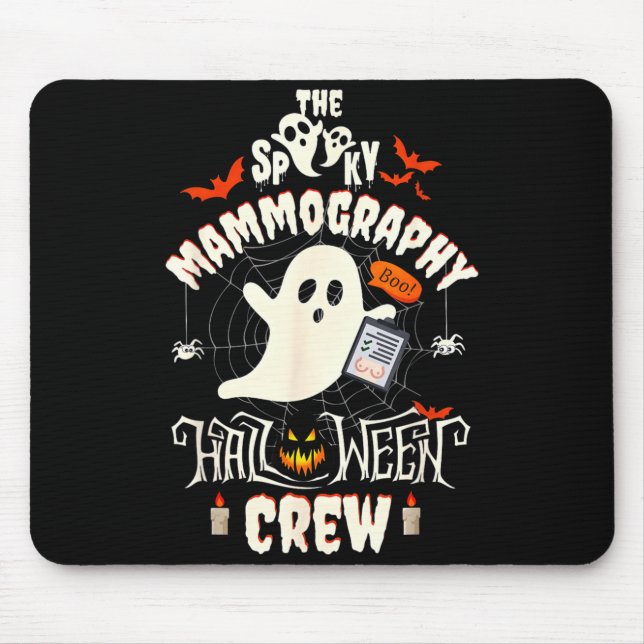 Tapis De Souris Équipe d'Halloween de mammographie effrayante Tech (Devant)