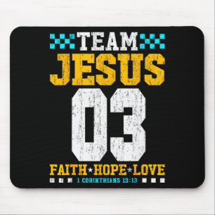 Tapis De Souris Équipe Jésus 03 Foi Espoir Amour Bible chrétienne