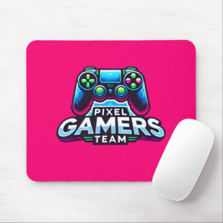 Tapis De Souris Équipe Pixel Gamers - Effet Neon Glitch