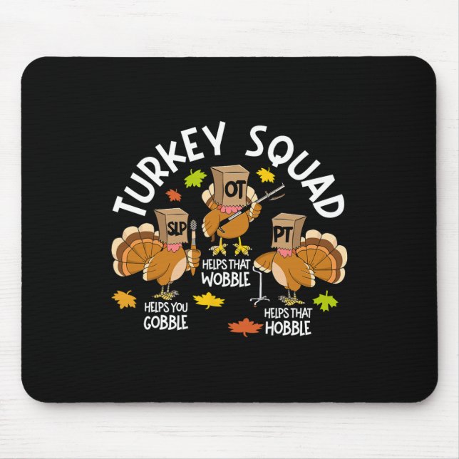 Tapis De Souris Équipe Turquie Escadron Slp Ot Pt Thérapie Automne (Devant)