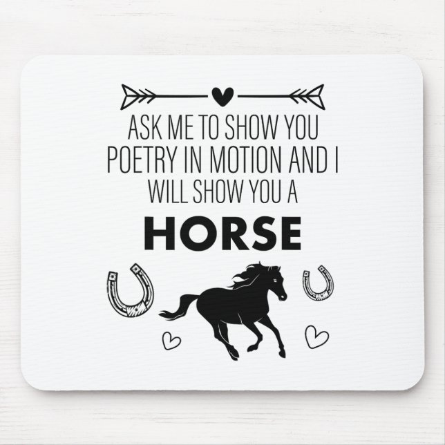 Tapis De Souris équitation Demandez-Moi De Vous Montrer Cheval Equ (Devant)