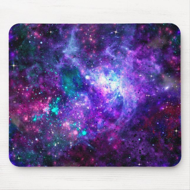 Tapis De Souris Espace violet Galaxie Cosmique Espace Turquoise Ci (Devant)