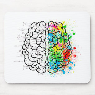 Tapis De Souris esprit cerveau psychologie idée coeurs