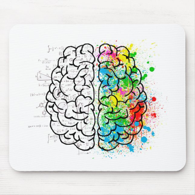 Tapis De Souris esprit cerveau psychologie idée coeurs (Devant)