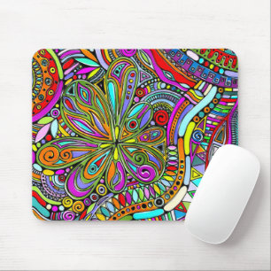Tapis De Souris Esquisse Imaginaire Art - Fleurs Abstraites 1