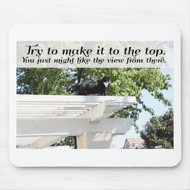 Tapis De Souris Essayer de le faire Chat Motivational Slogan Art (Devant)