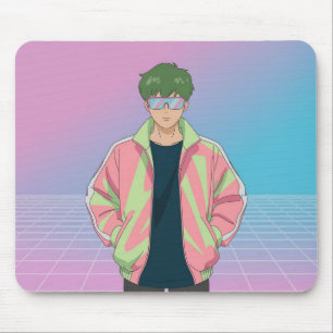 Tapis de souris esthétique d'anime rétro 90