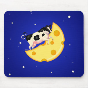 Tapis De Souris Et la vache a sauté sur la lune au fromage