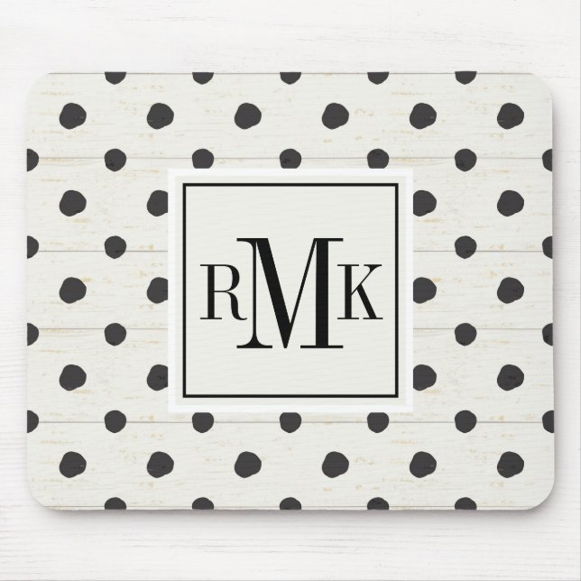Tapis De Souris Étape simple trois de signes du monogramme | (Devant)