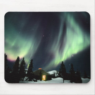Tapis De Souris États-Unis, Alaska, Chena Hot Springs. Aurore boré