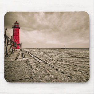 Tapis De Souris États-Unis, Michigan, Grand Haven Lighthouse