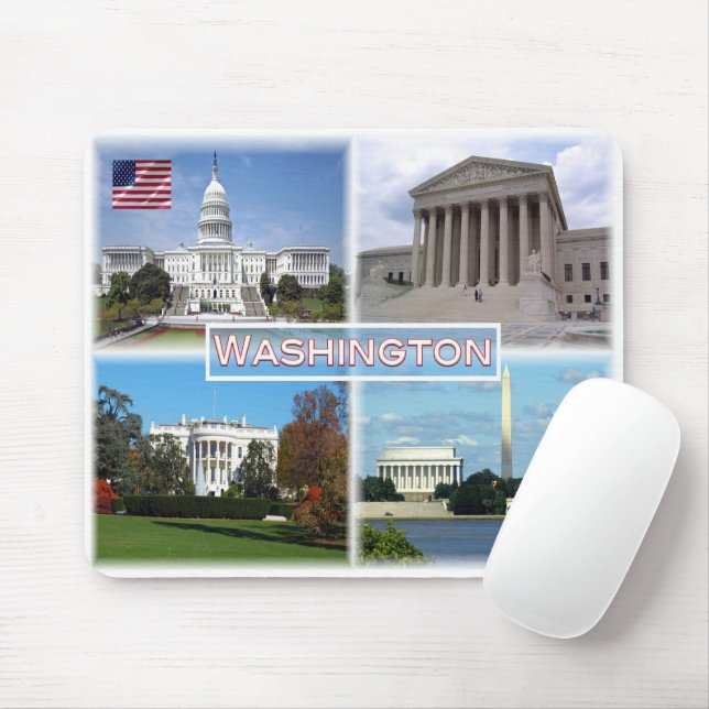 Tapis De Souris États-Unis Washington - Capitol - Cour suprême (Avec souris)