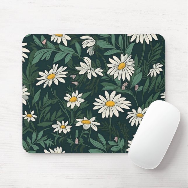 Tapis De Souris Été blanc pâté de marguerite (Avec souris)