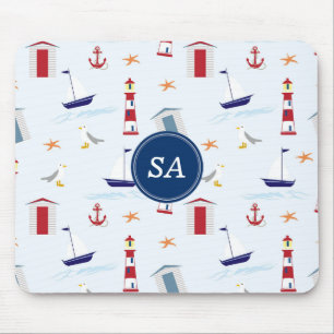 Tapis De Souris Été bleu bleu bleu bleu blanc personnalisé
