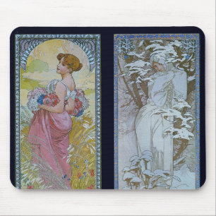 Tapis De Souris "Été et hiver " d'Alphonse Mucha
