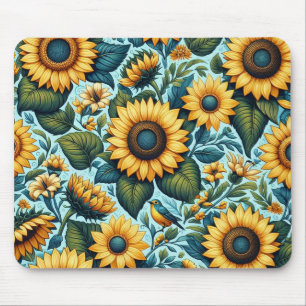 Tapis De Souris Été/tournesol/oiseau