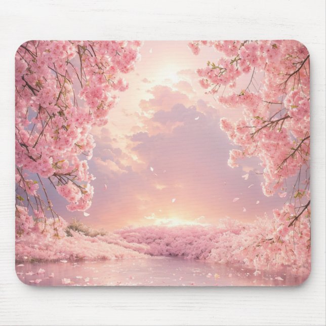 Tapis De Souris Ethérée Cerisier Fleur Eau (Devant)