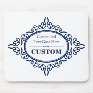 Tapis De Souris Étiquette bleu vintage 3