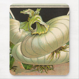 Tapis De Souris Étiquette de pochette de graines vintage Art Oigno