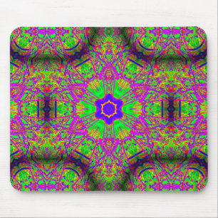 Tapis De Souris étoile bleu pourpre vert six points