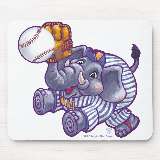 Tapis De Souris Étoile de baseball éléphant (Devant)