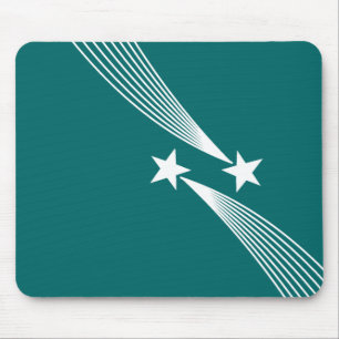 Tapis De Souris Étoiles de tir - Blanc sur vert Turquoise 006666