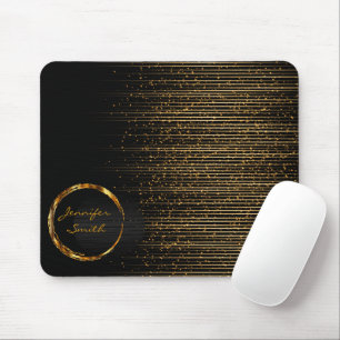 Tapis De Souris Étoiles de tir noir et or