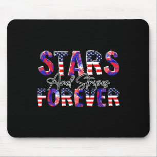 Tapis De Souris Étoiles et bandes pour toujours patriotique courag