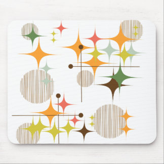 Tapis De Souris Étoiles et globes de style Mid Century Modern
