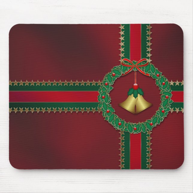 Tapis De Souris Étoiles et rayures Noël Mousepad (Devant)