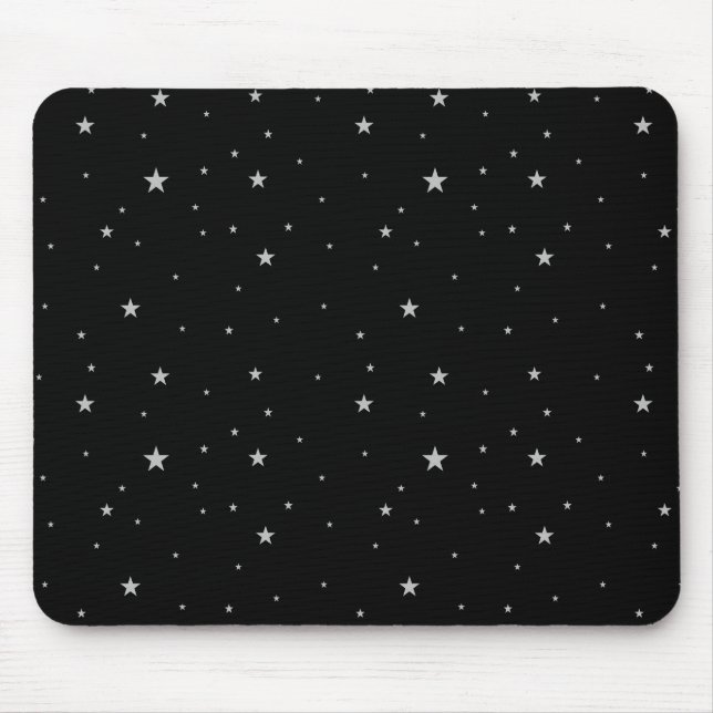 Tapis De Souris Étoiles Motif sur noir (Devant)